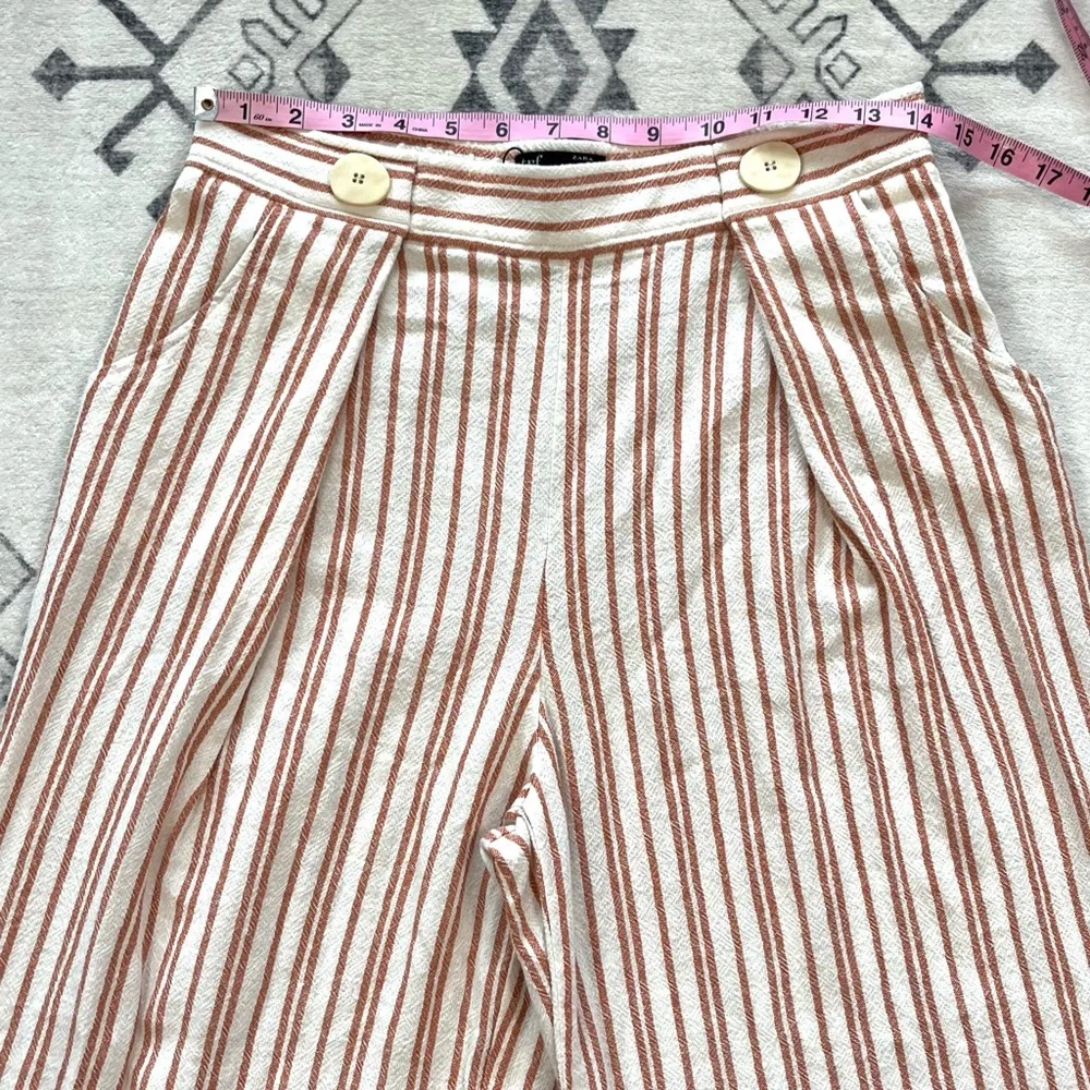 Zara TRF Collection Striped Wide Leg Trousers Medium NWOT